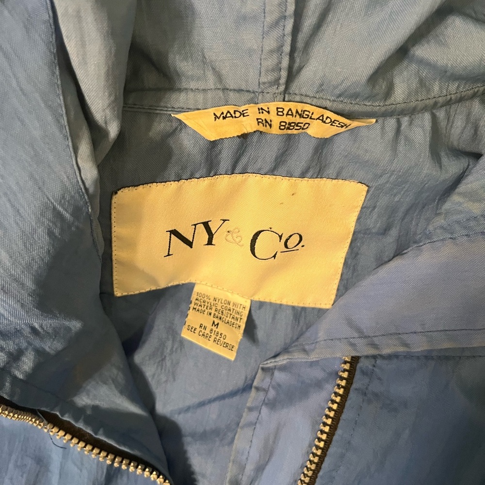 New York & Company Sky Blue Zip-Up Jacket **Vintage** - Picture 9 of 9